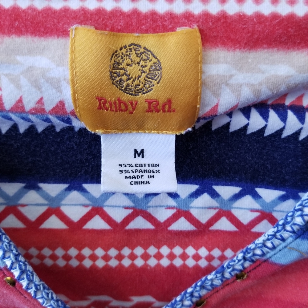 Ruby Rd. Women's Striped Wrap Cropped Top - Picture 4 of 6